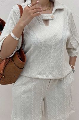 ست بلوز و شلوارک مراکشی طرح دار رزانا