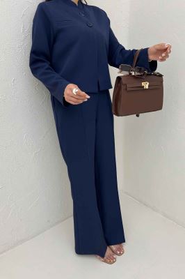 ست 2ps مازراتی یقه سه سانت دو دکمه لایرا