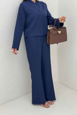 ست 2ps مازراتی یقه سه سانت دو دکمه لایرا