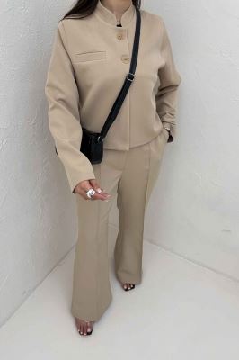 ست 2ps مازراتی یقه سه سانت دو دکمه لایرا