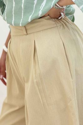 دامن شلواری پیله دار کتان جناقی