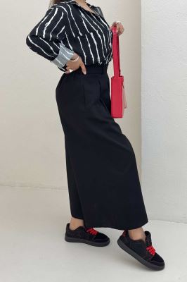 دامن شلواری پیله دار کتان جناقی