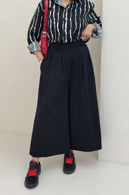 دامن شلواری پیله دار کتان جناقی