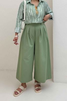 دامن شلواری پیله دار کتان جناقی