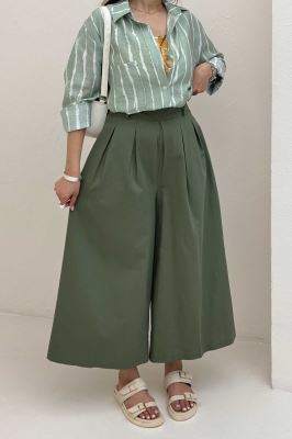 دامن شلواری پیله دار کتان جناقی