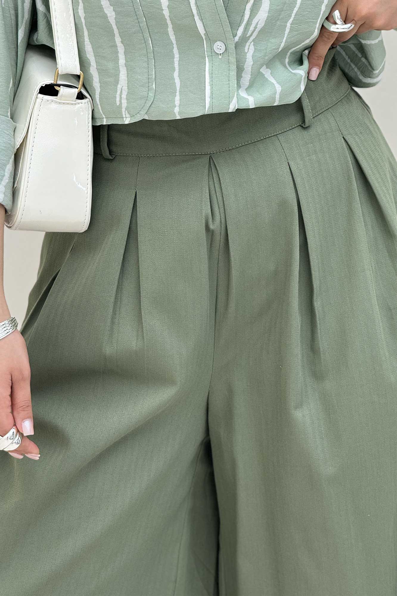 دامن شلواری پیله دار کتان جناقی