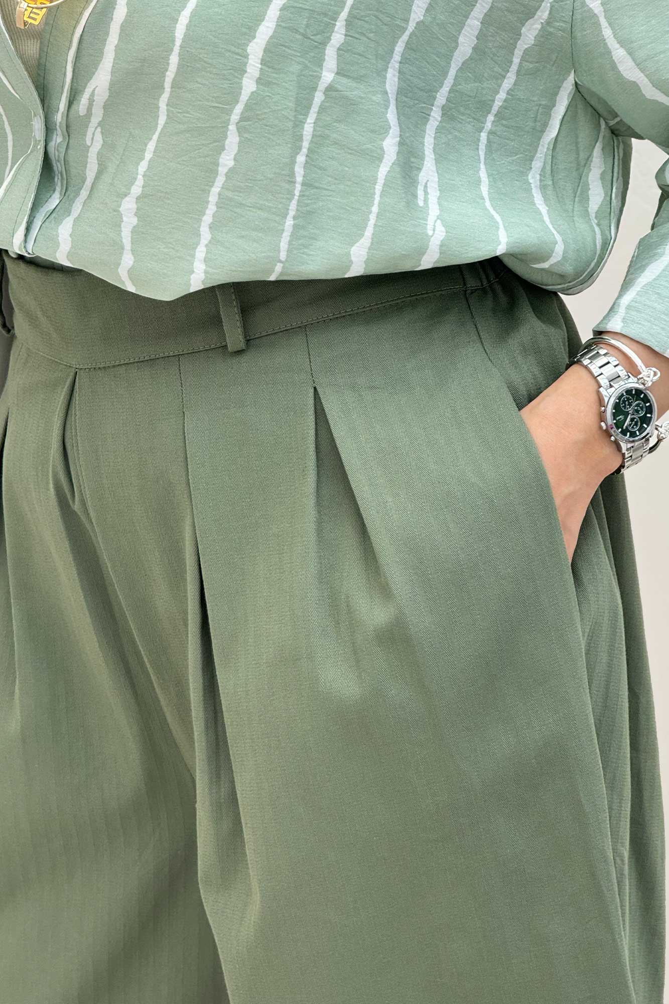 دامن شلواری پیله دار کتان جناقی