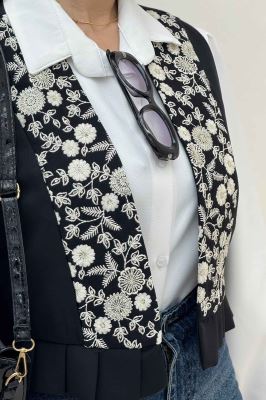 ژیله مازراتی چیندار سوزن دوزی طرح 3 کد 100