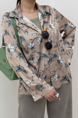 شومیز ساتن حریر دکمه مخفی طرح پریشا