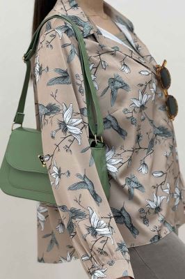 شومیز ساتن حریر دکمه مخفی طرح پریشا