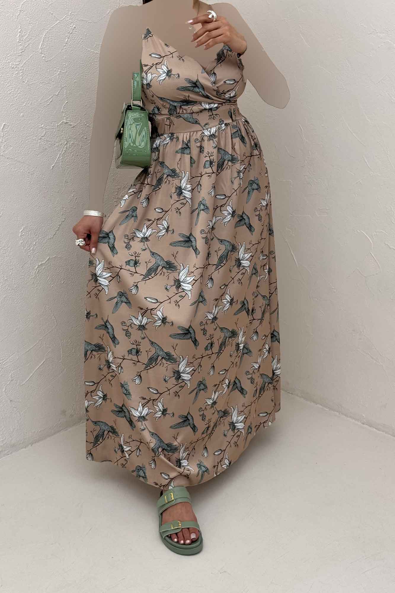 پیراهن ساحلی ساتن حریر طرح پریشاه