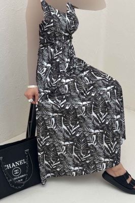 پیراهن ساحلی ساتن حریر طرح برگینه