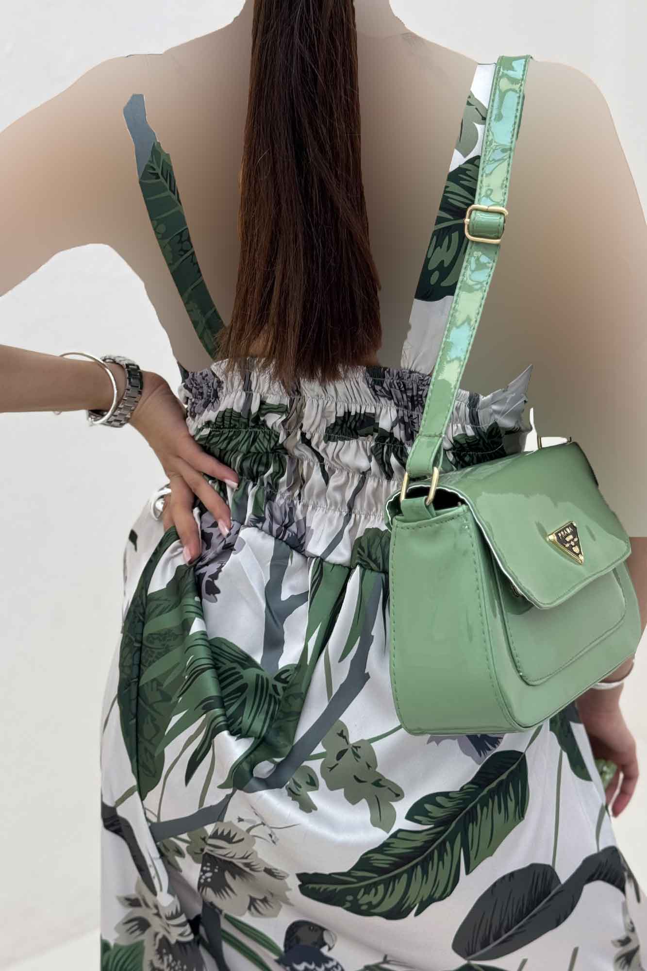 پیراهن ساحلی ساتن حریر طرح هاوایی