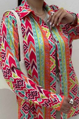 شومیز ساتن حریر طرح کارناوال