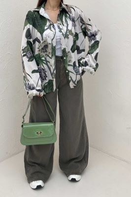 شومیز ساتن حریر طرح هاوایی