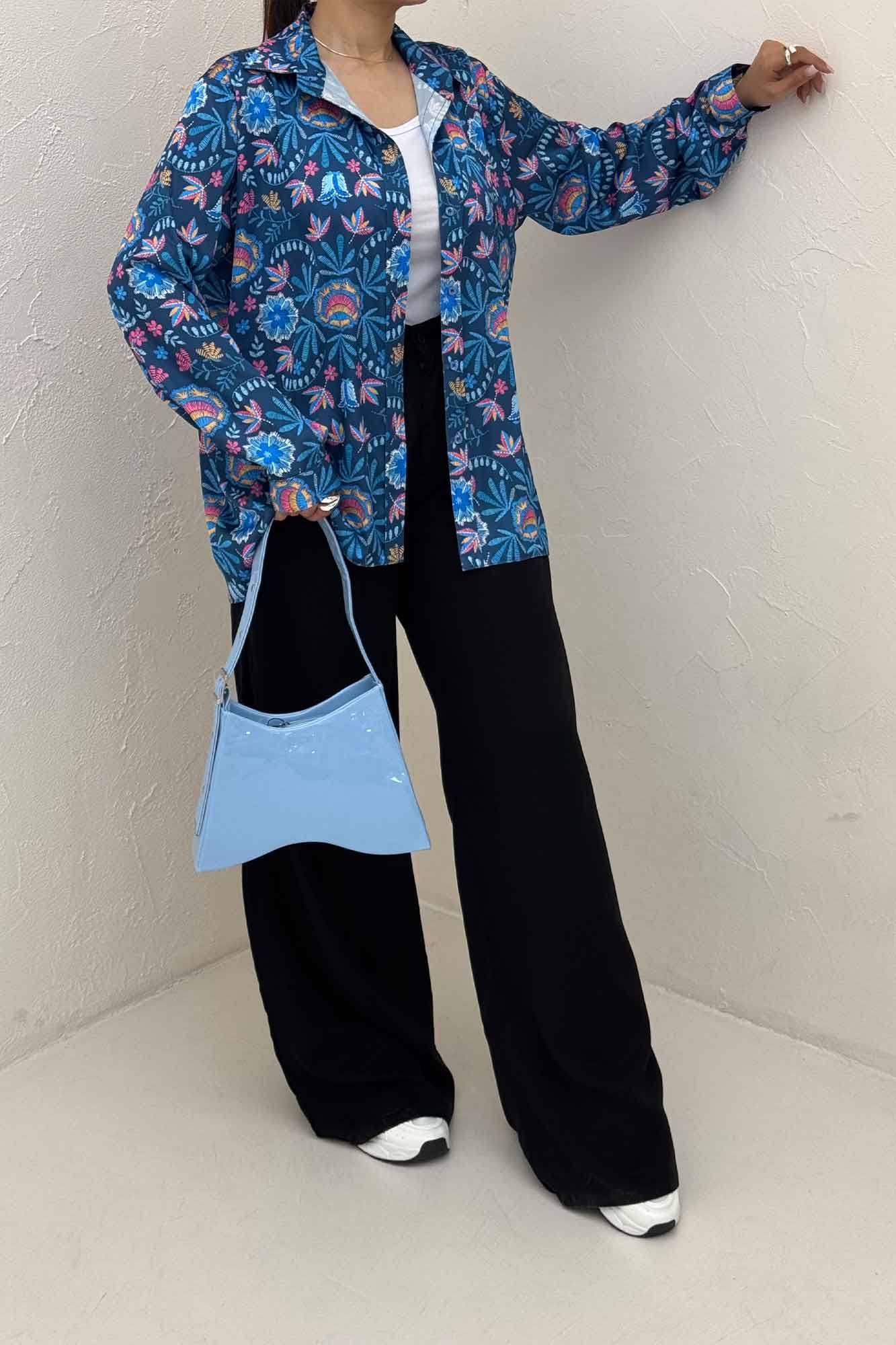 شومیز ساتن حریر طرح نقشینه