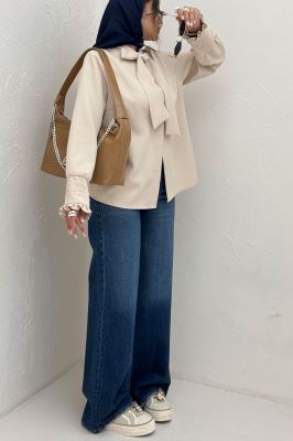 شومیز مانتویی مازراتی یقه کراواتی 