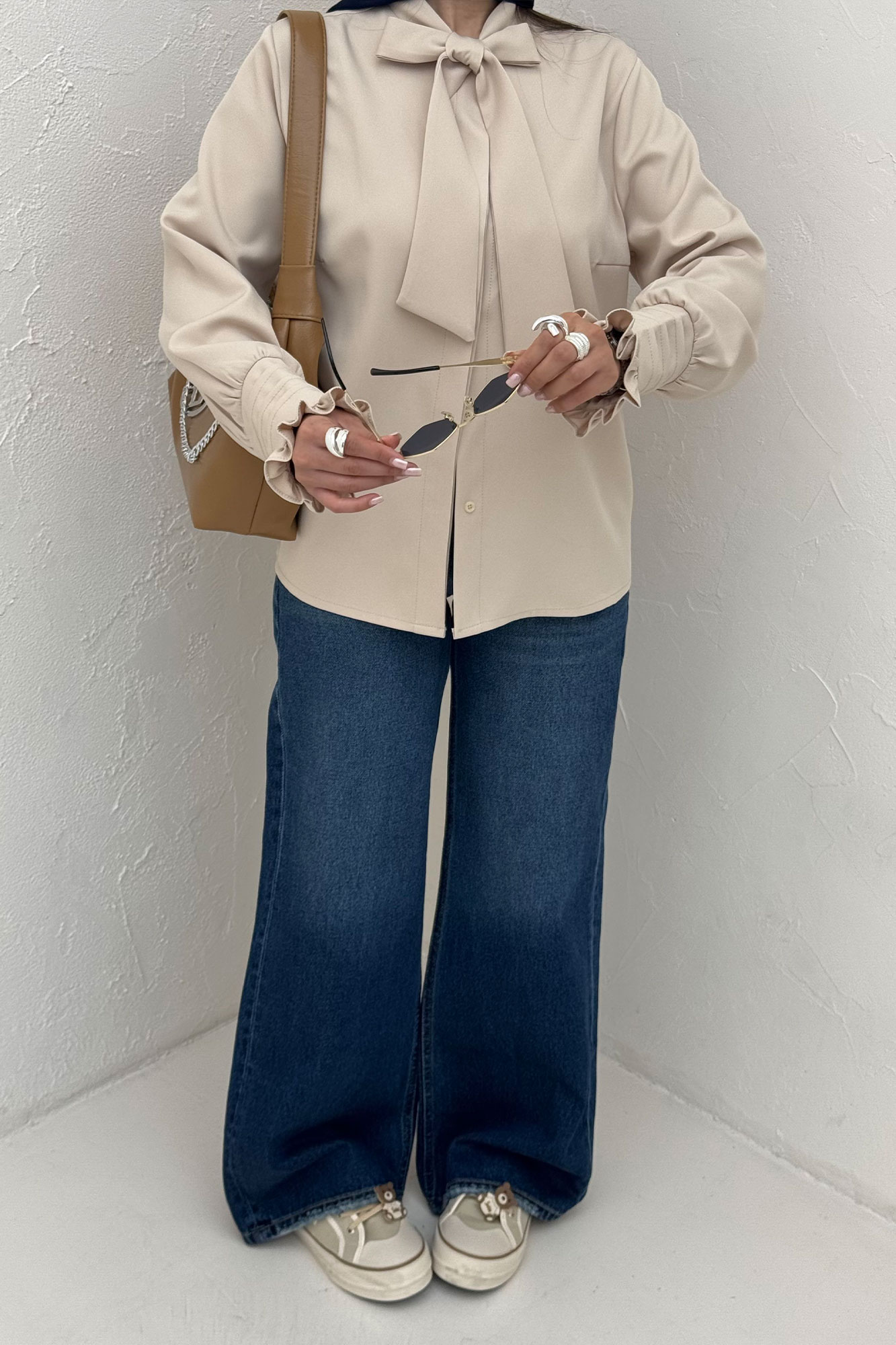 شومیز مانتویی مازراتی یقه کراواتی 