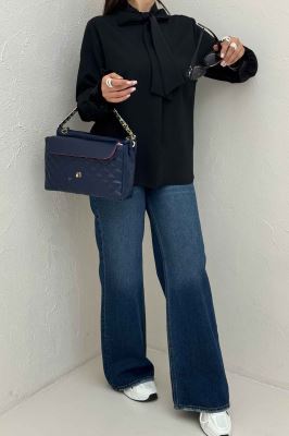 شومیز مانتویی مازراتی یقه کراواتی 