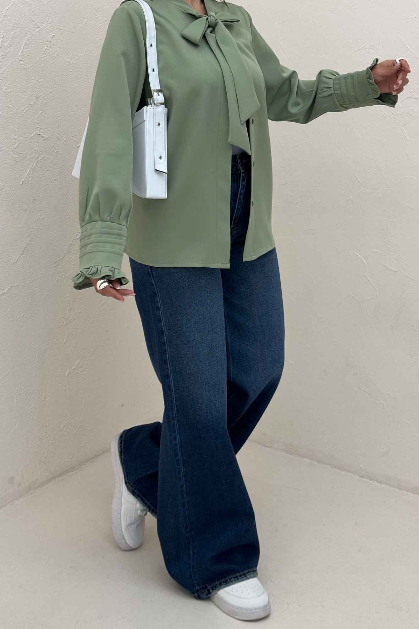 شومیز مانتویی مازراتی یقه کراواتی 