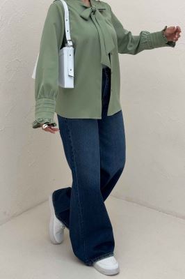 شومیز مانتویی مازراتی یقه کراواتی 