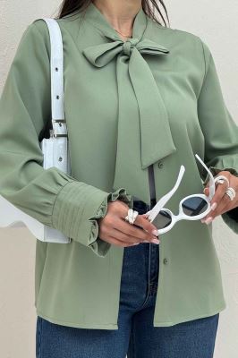 شومیز مانتویی مازراتی یقه کراواتی 