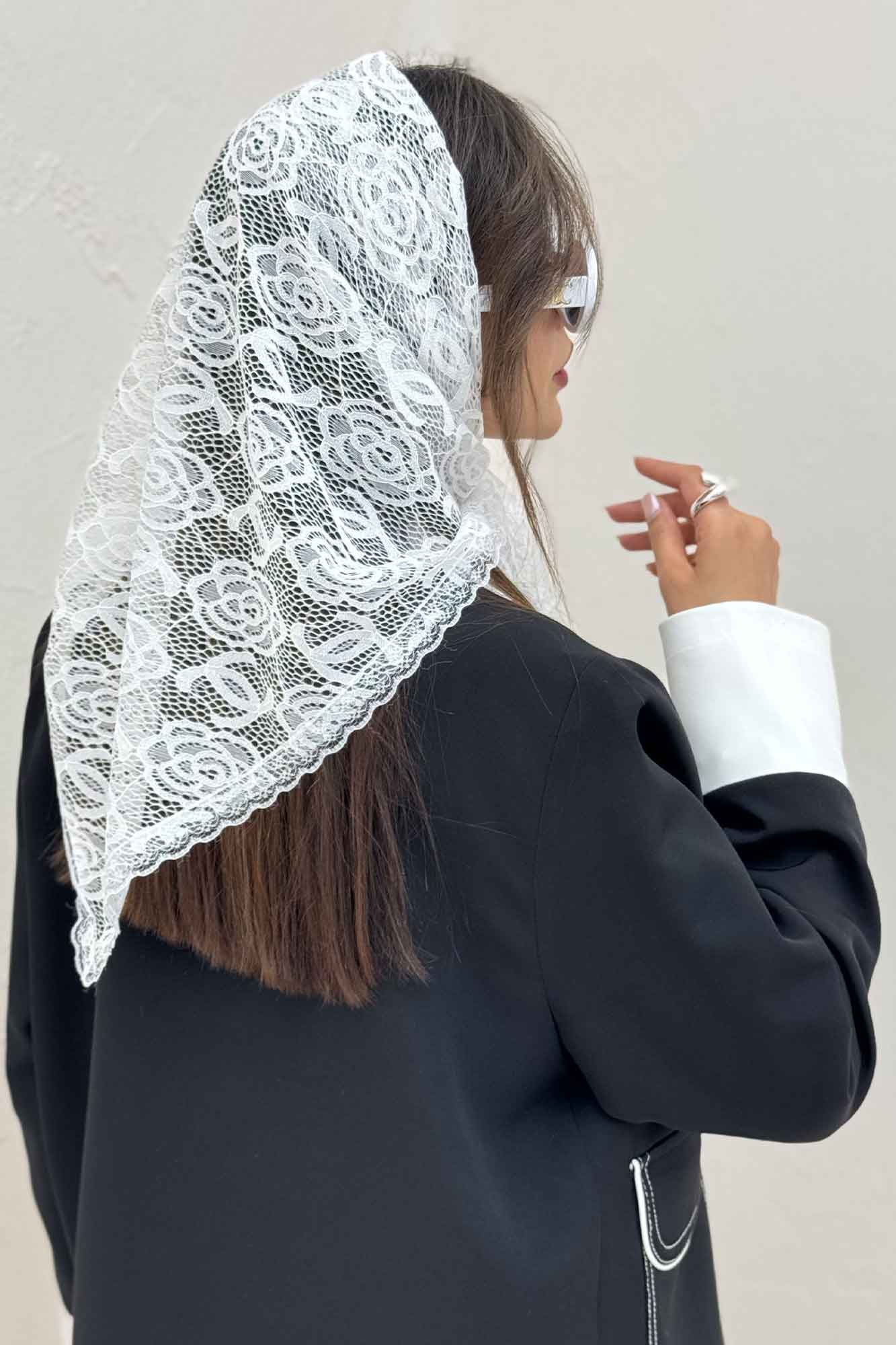 روسری سه گوش گیپور طرح 7