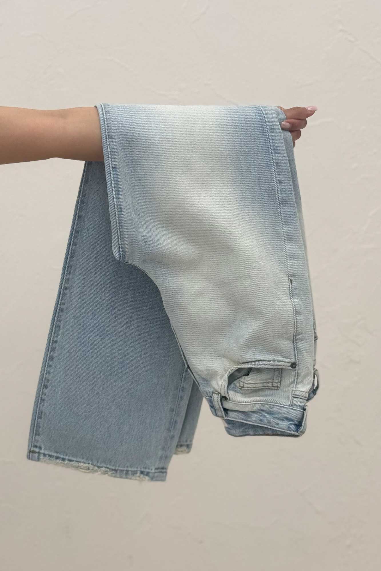 شلوار جین نیم بگ دمپا زاپ 9002904