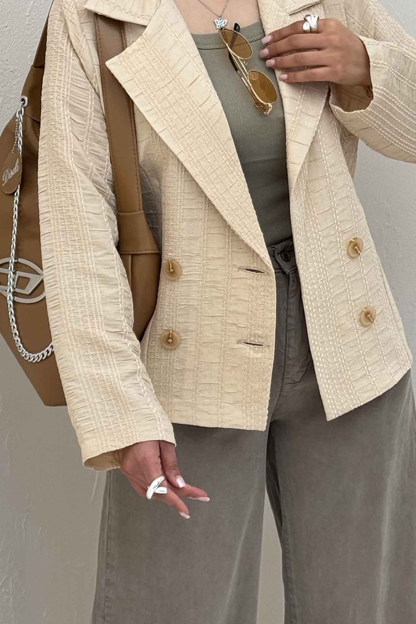 کت کوک دوزی 4 دکمه کمر ساسون 