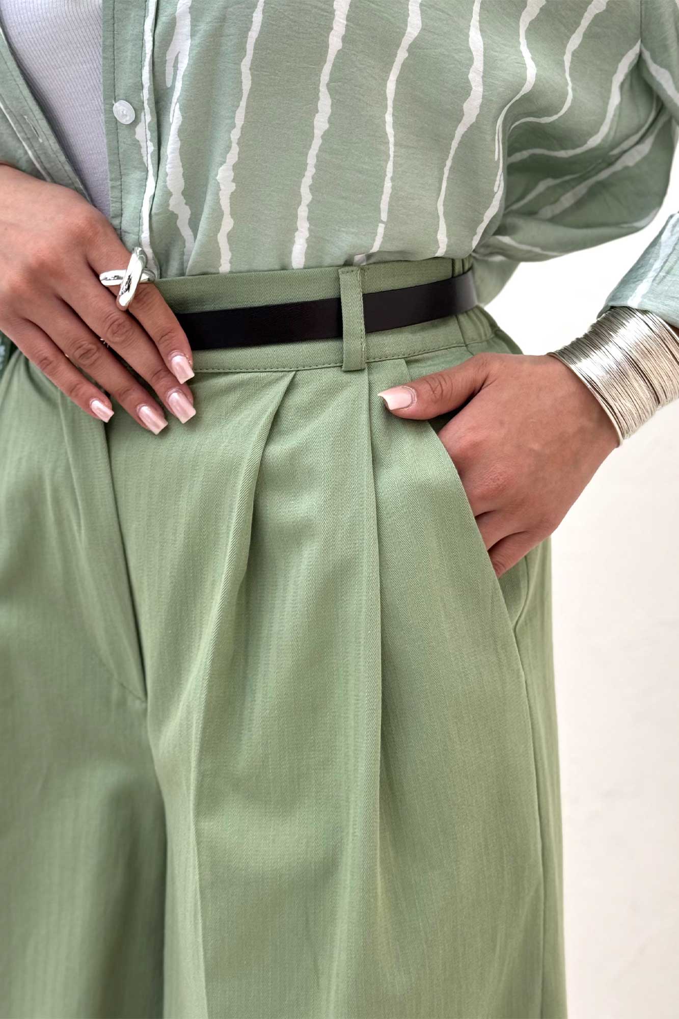 شلوار کتان جناقی جیب کراس