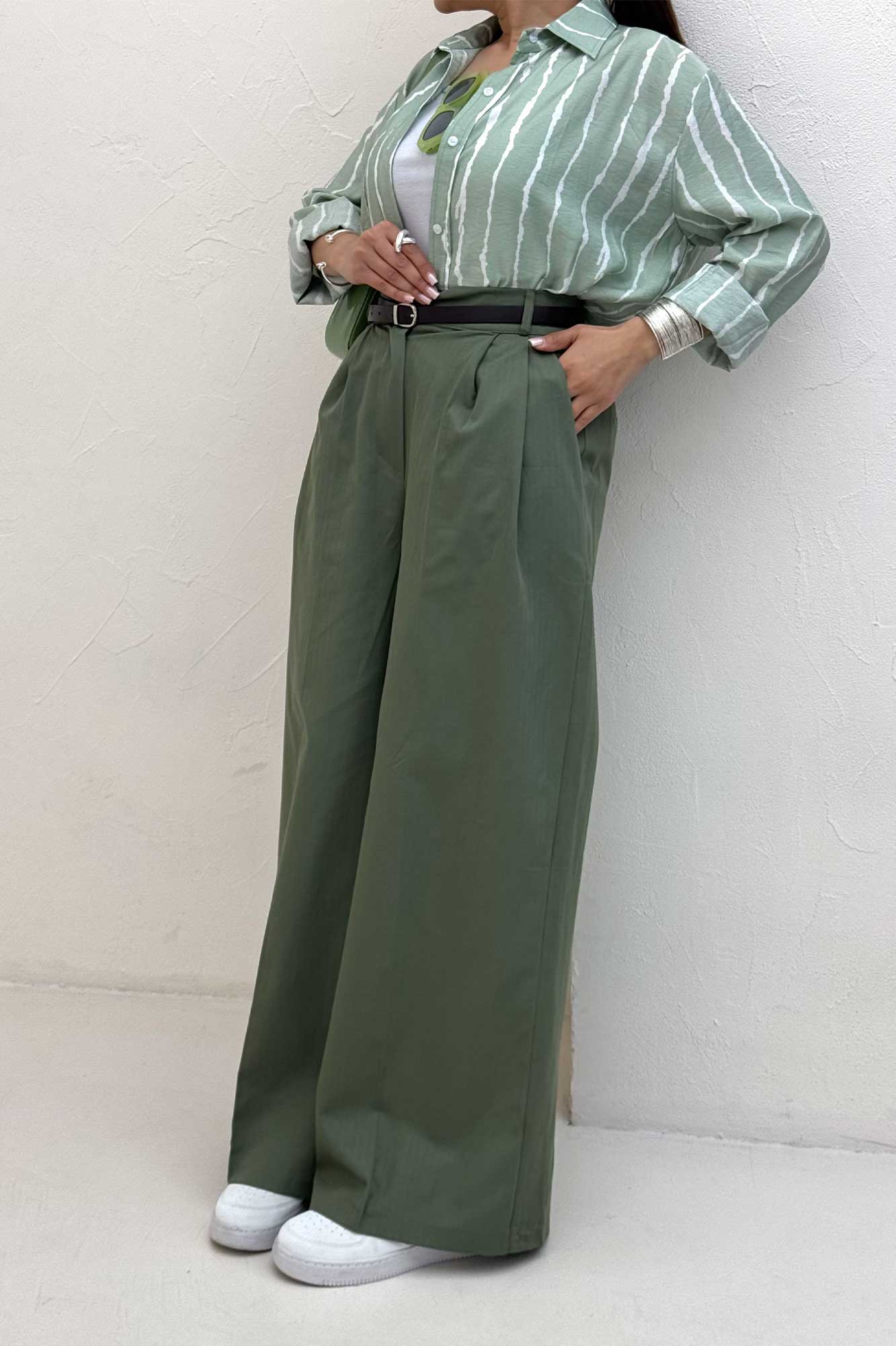 شلوار کتان جناقی جیب کراس