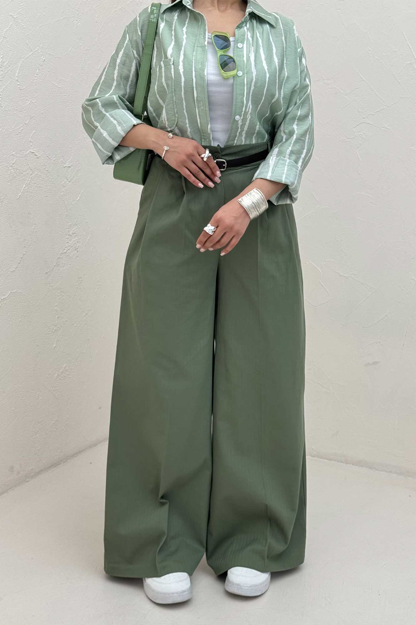 شلوار کتان جناقی جیب کراس