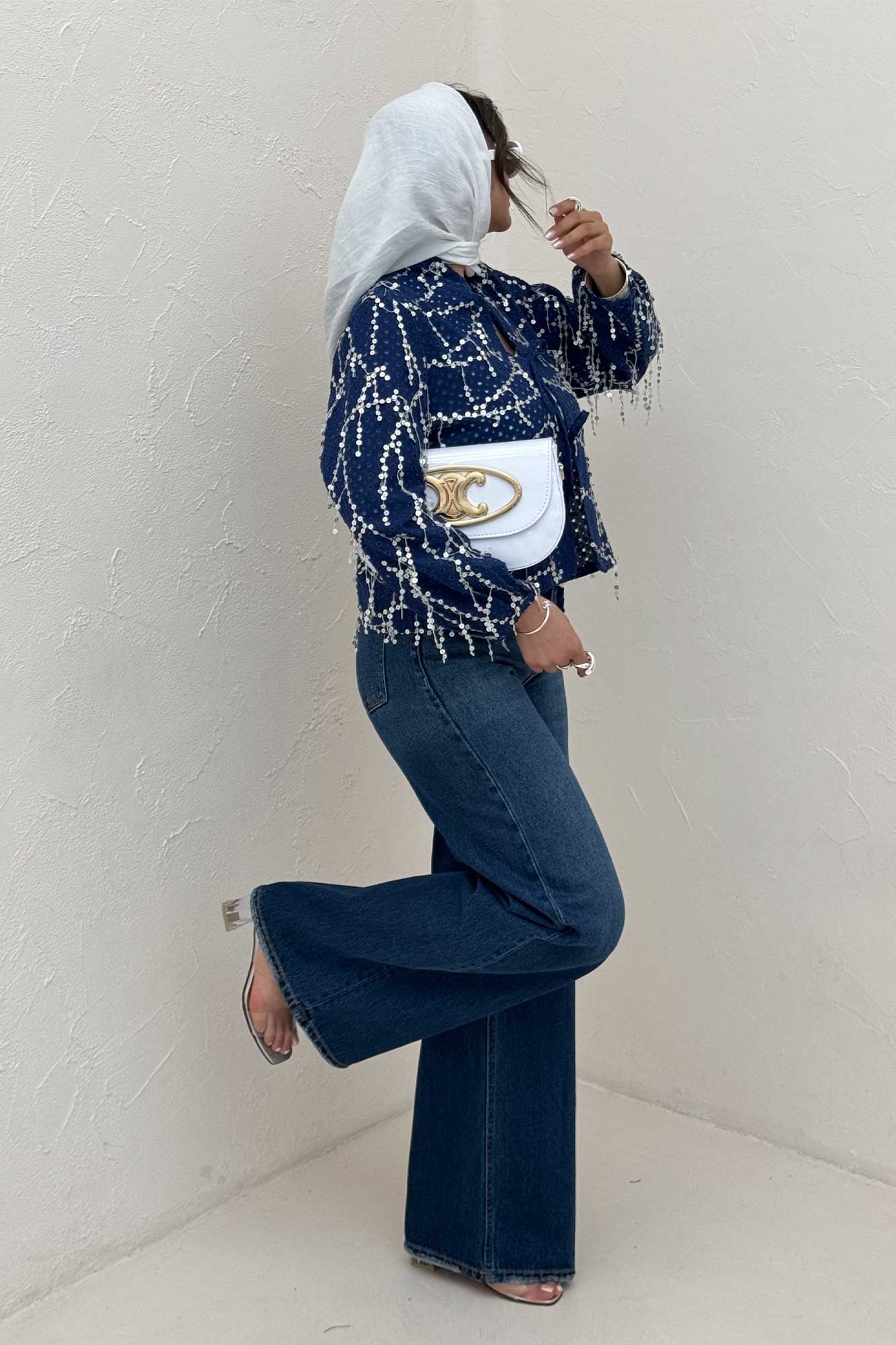 کت لینن پولک دوزی دو بند