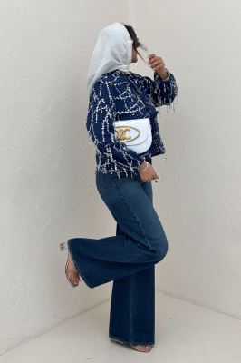 کت لینن پولک دوزی دو بند