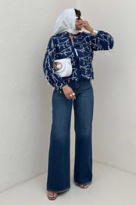 کت لینن پولک دوزی دو بند