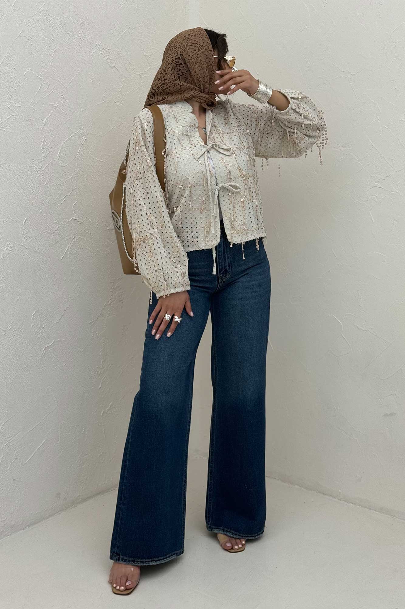 کت لینن پولک دوزی دو بند