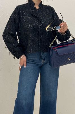 کت لینن پولک دوزی دو بند