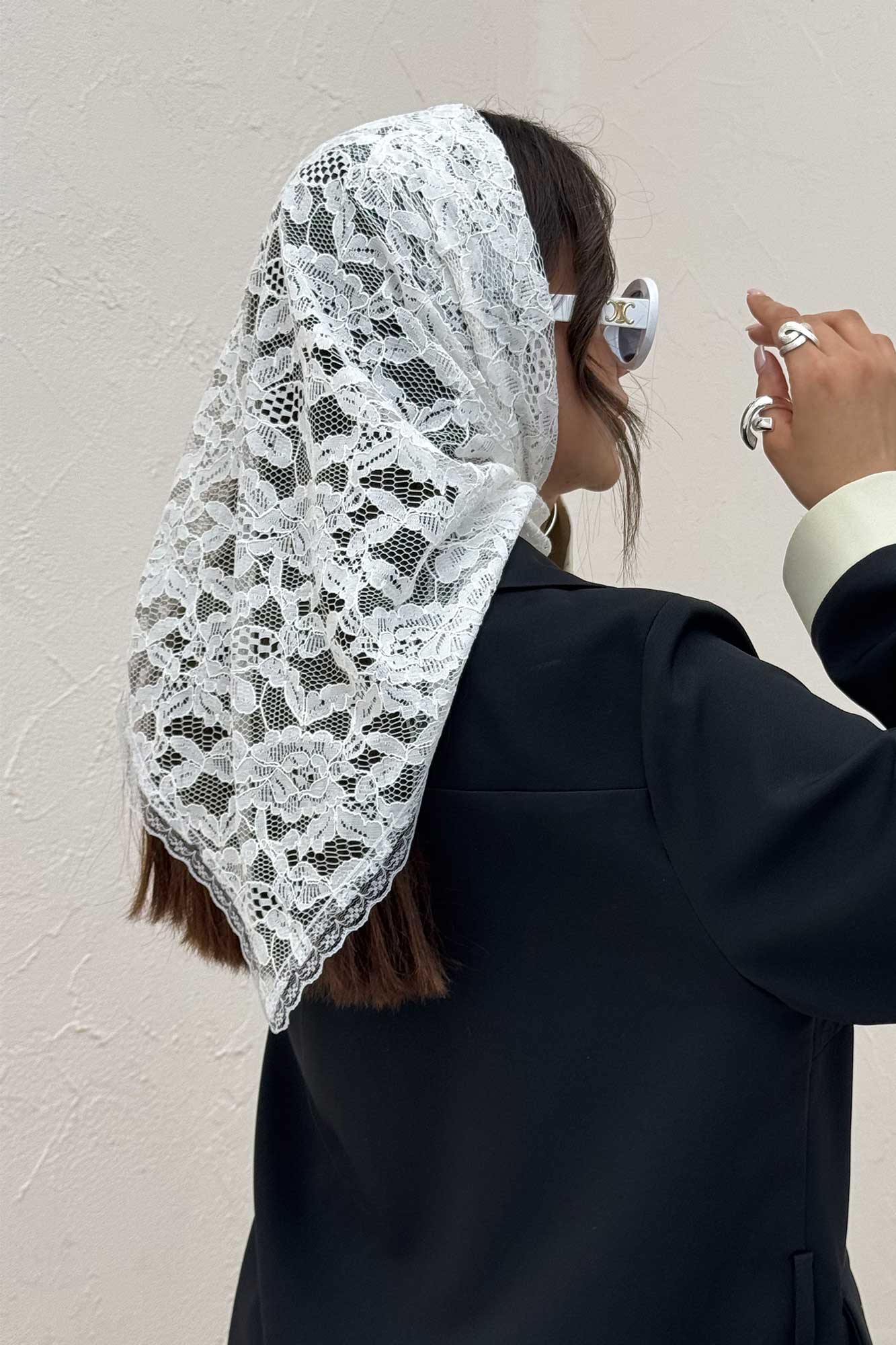 روسری سه گوش گیپور طرح شش