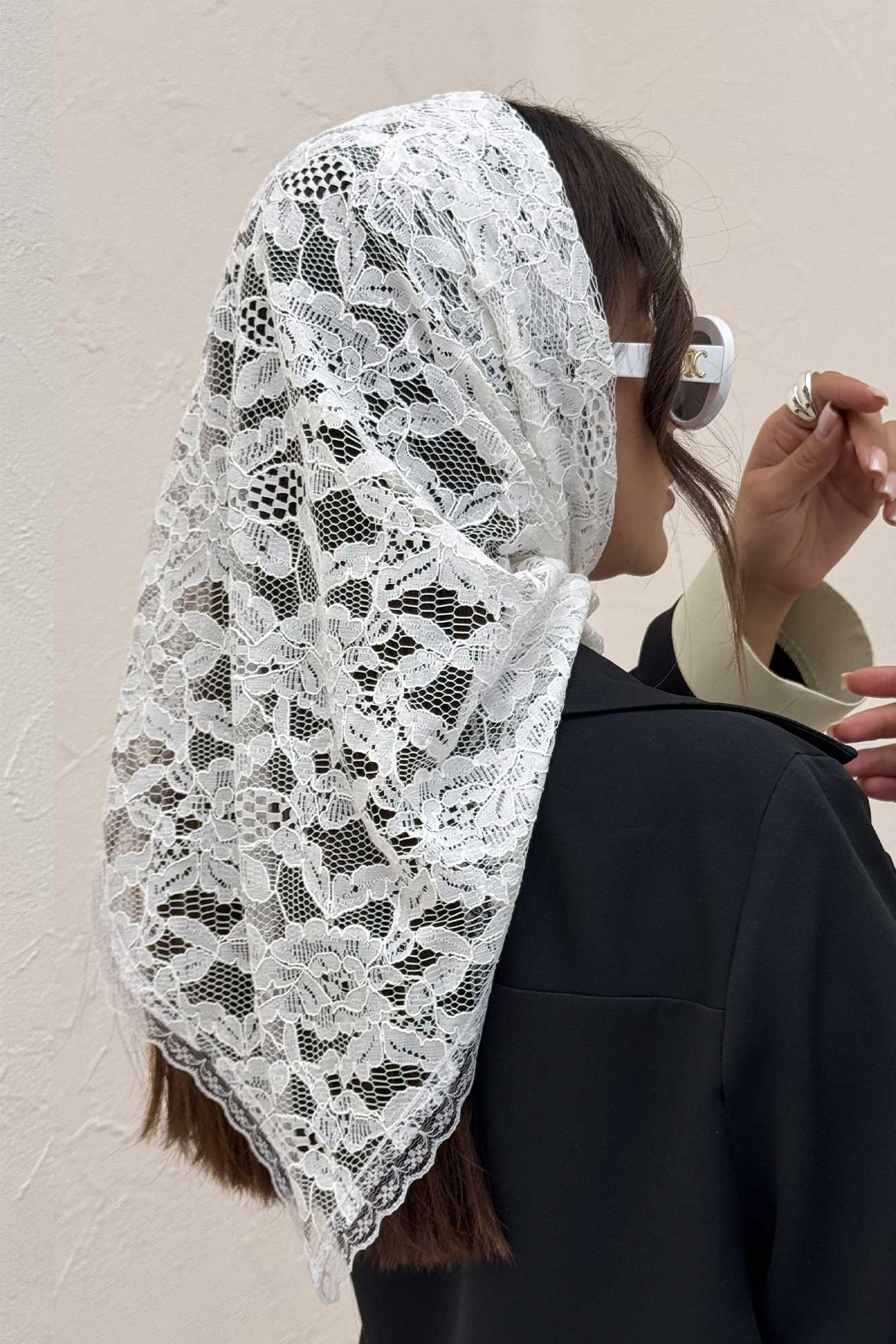 روسری سه گوش گیپور طرح شش