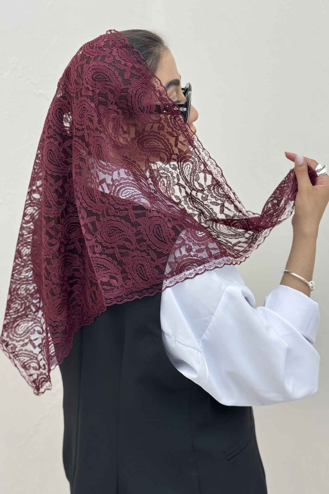 روسری سه گوش گیپور طرح سه