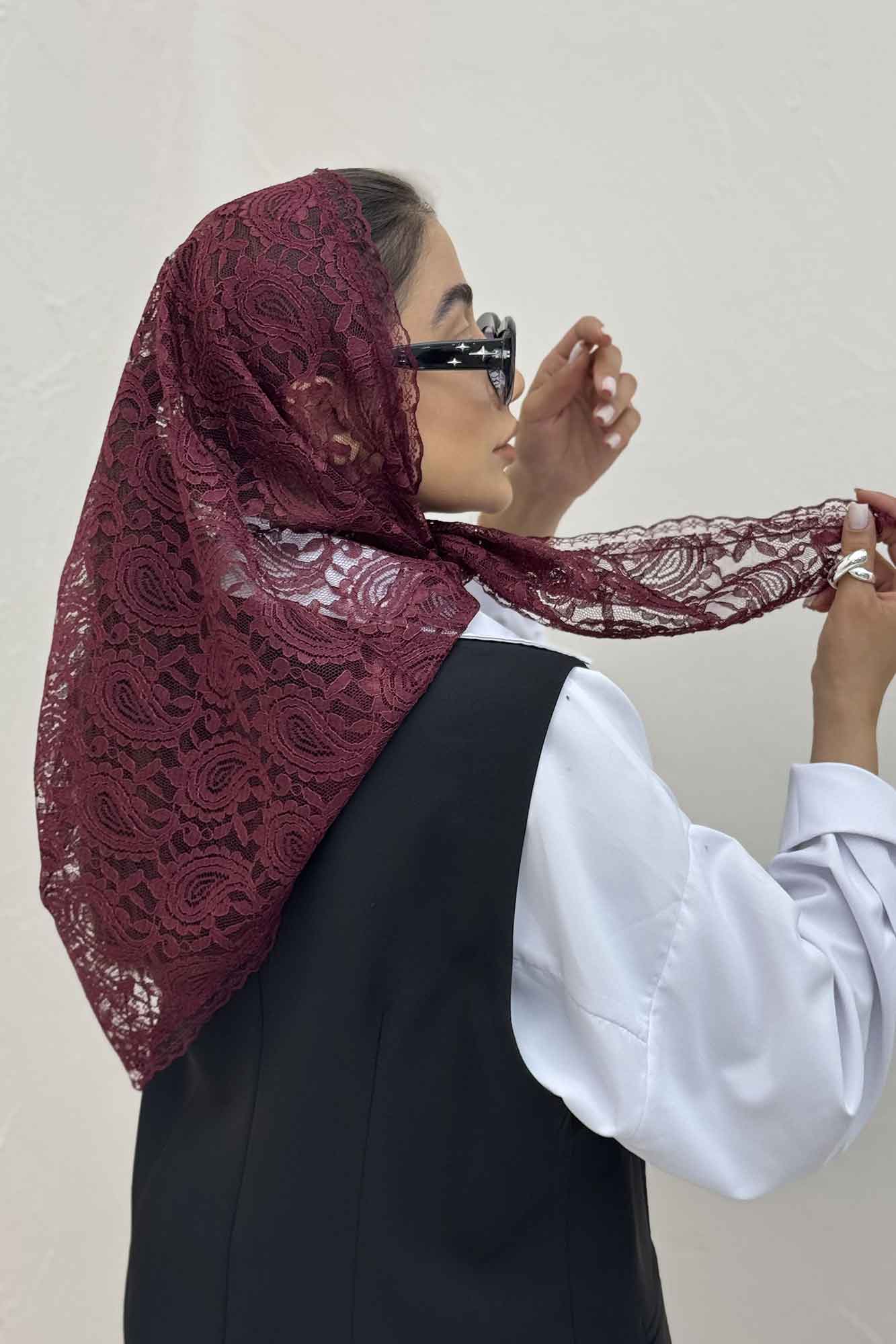 روسری سه گوش گیپور طرح سه