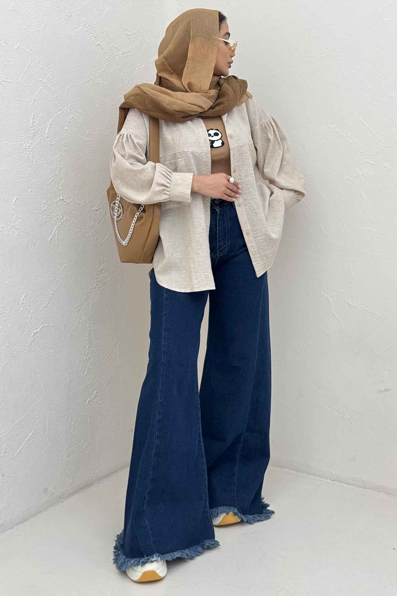 شومیز مانتویی شانتون زارا پشت چین تک جیب