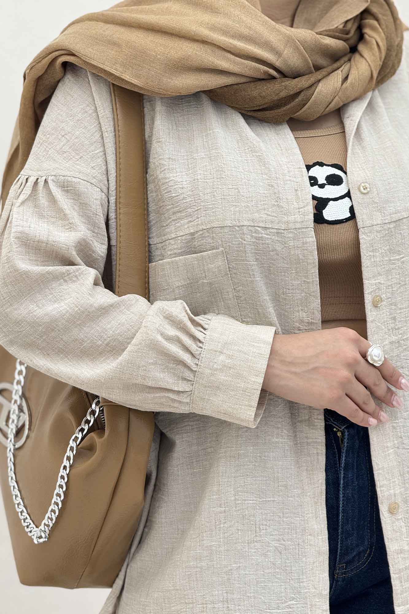 شومیز مانتویی شانتون زارا پشت چین تک جیب