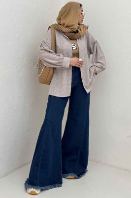 شومیز مانتویی شانتون زارا پشت چین تک جیب