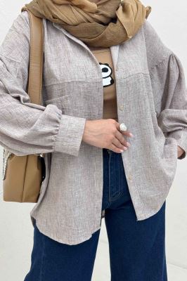 شومیز مانتویی شانتون زارا پشت چین تک جیب