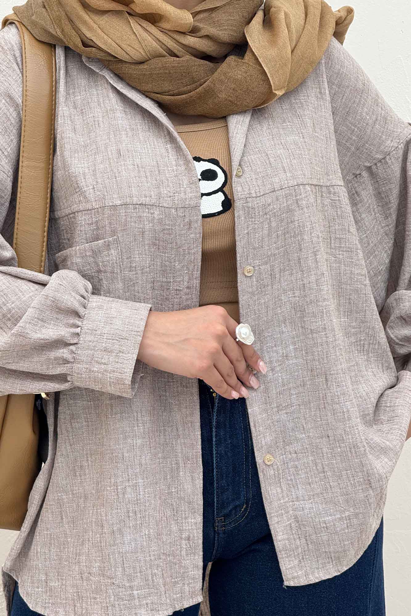 شومیز مانتویی شانتون زارا پشت چین تک جیب