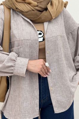 شومیز مانتویی شانتون زارا پشت چین تک جیب