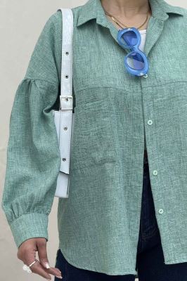 شومیز مانتویی شانتون زارا پشت چین تک جیب