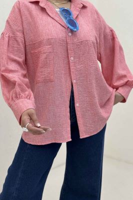 شومیز مانتویی شانتون زارا پشت چین تک جیب