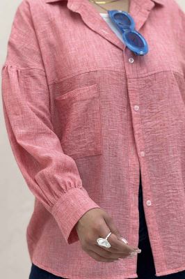 شومیز مانتویی شانتون زارا پشت چین تک جیب